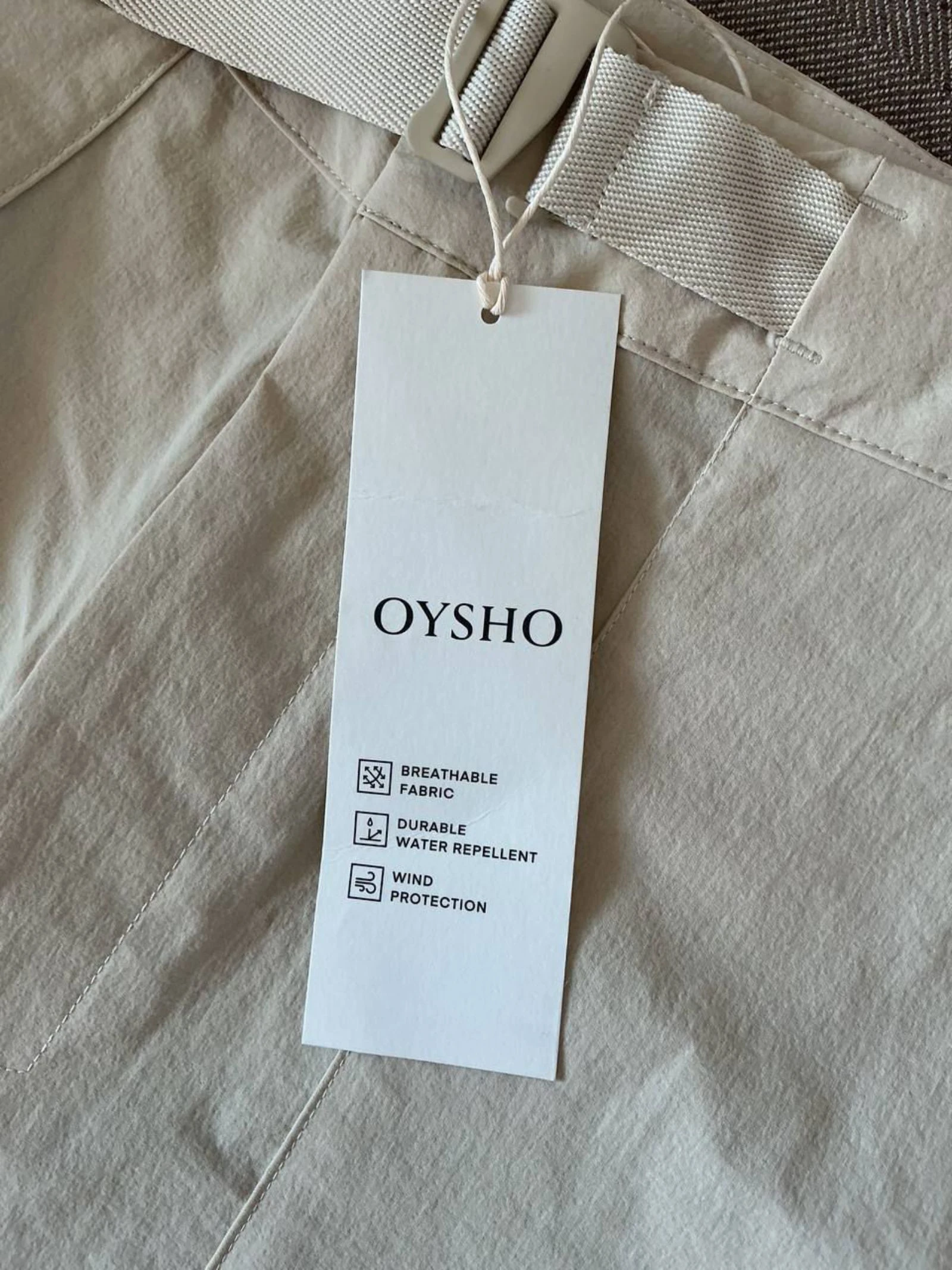 Calça de caminhada feminina conversível em short Oysho bege Tamanho M – photo 3